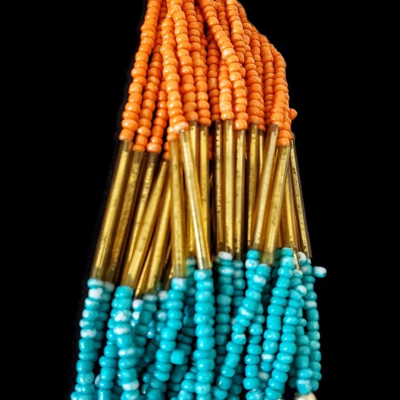 29" Vibrant Tribal Boho Multi-Strand Vibrant Color Statement Necklace - Picture 5 of 8